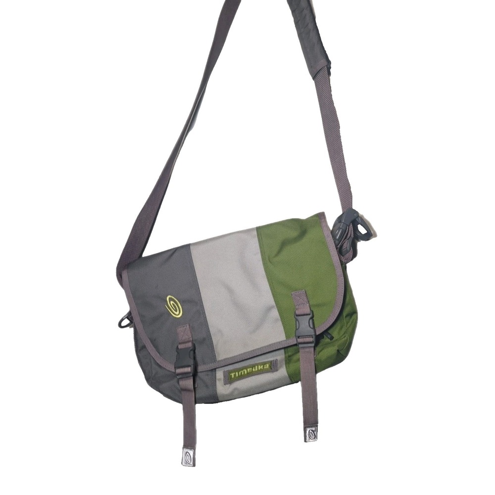 Timbuk2 Messenger Bag Gray Green Colorblock Laptop Crossbody 16" EUC Travel work